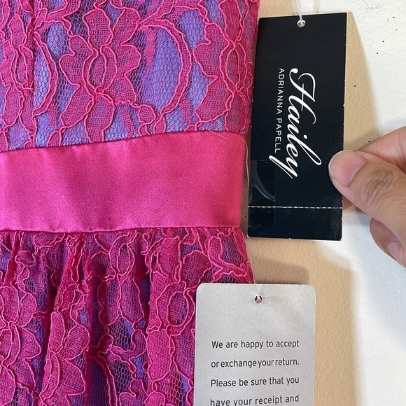 NWT. Adrianna Papell Hailey 4 Floral Lace Fit & Flare Dress. - Picture 2 of 13